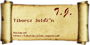 Tiborcz Jolán névjegykártya