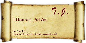 Tiborcz Jolán névjegykártya